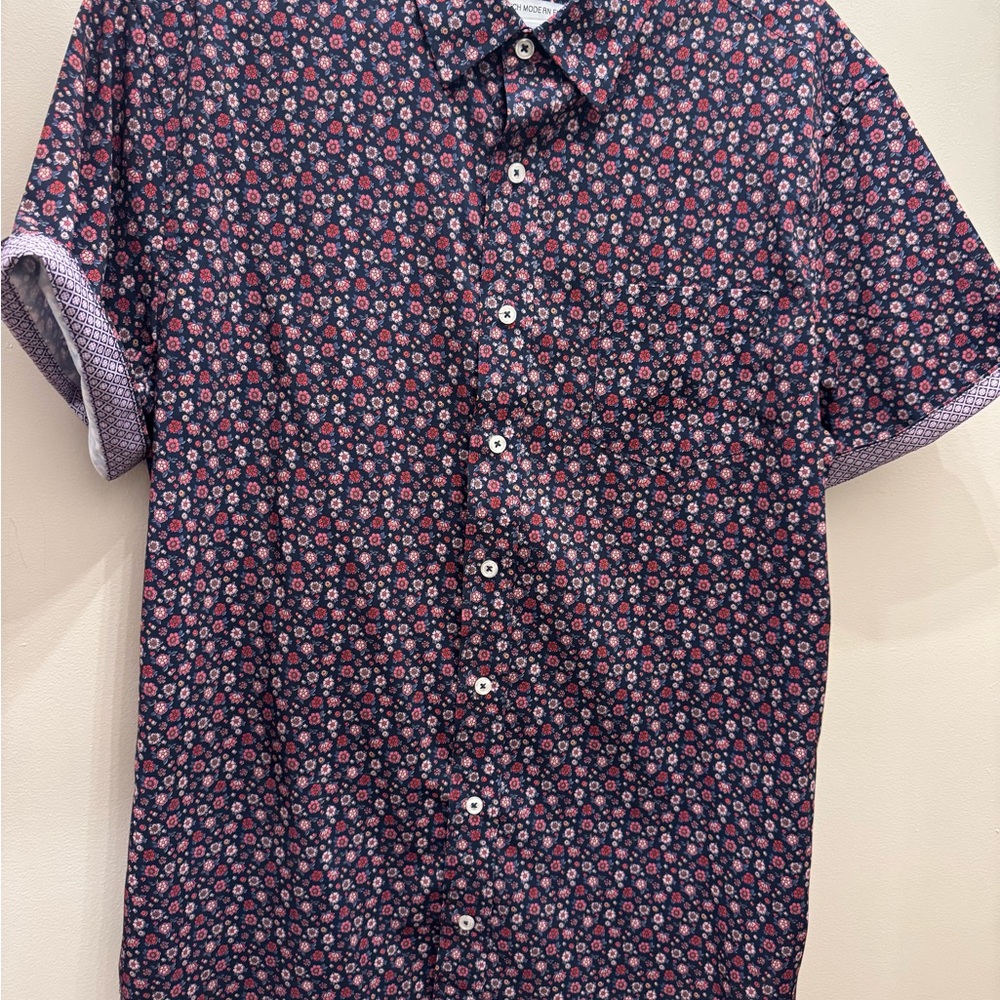 Casual Button Down Shirt in Pink and Blue